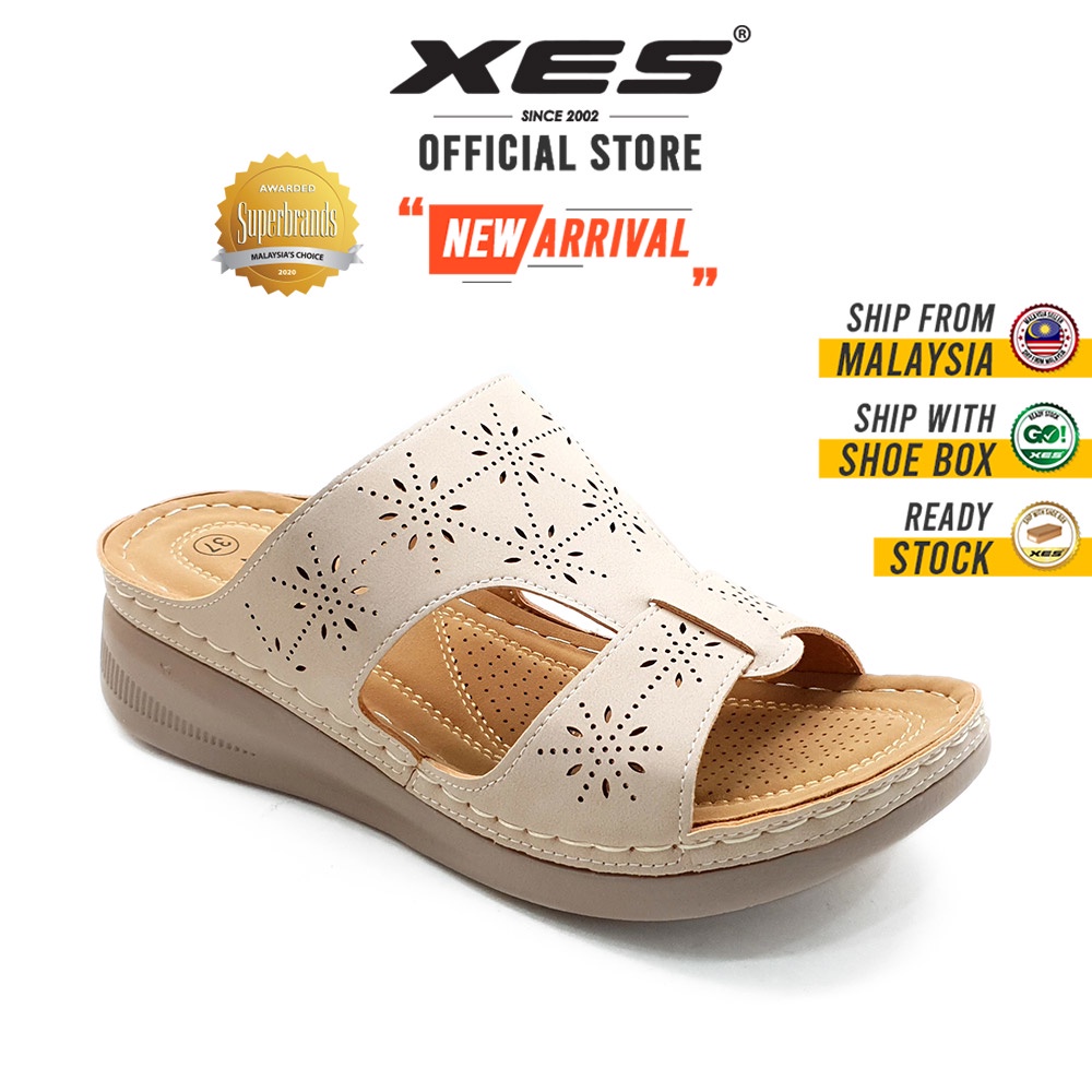 XES Ladies BSLCKL19 Modern Classic Sandals (Beige, Brown)