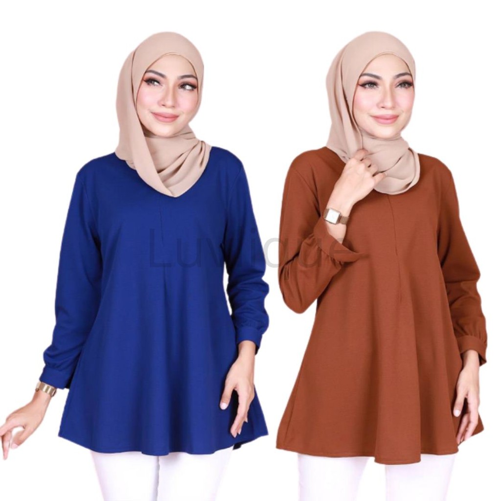 Ready Stock Nursing Friendly Front Zip Plain Peplum Women ...