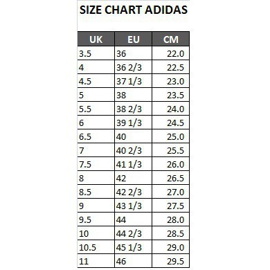 adidas runfalcon size chart