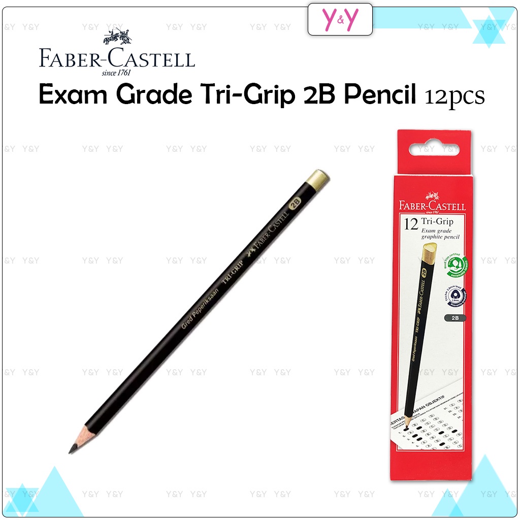 Faber Castell Exam Grade TriGrip 2B Pencil 12pcs / Graphite Pencil