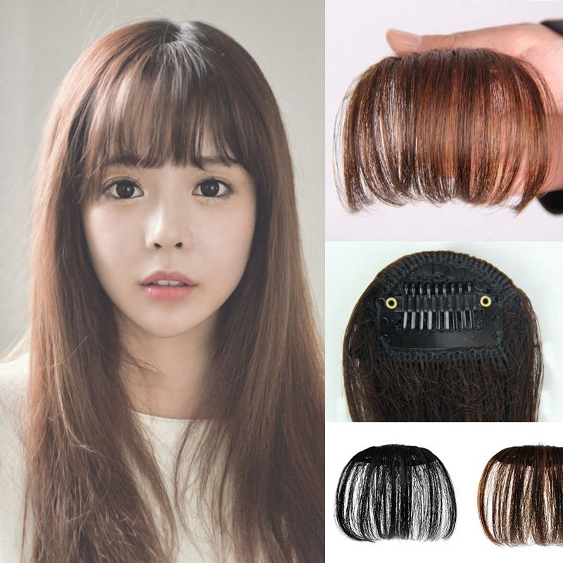 Thin Neat Air Bangs Hair Extension Clip In Korean Natural Fringe
