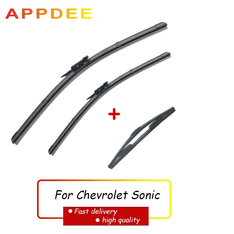 Front and Rear Wiper Blades Set For Chevrolet Sonic 2012-2017 2016 2015 2014 2013 For Chevrolet 2013 Chevy Sonic Rear Wiper Blade Size