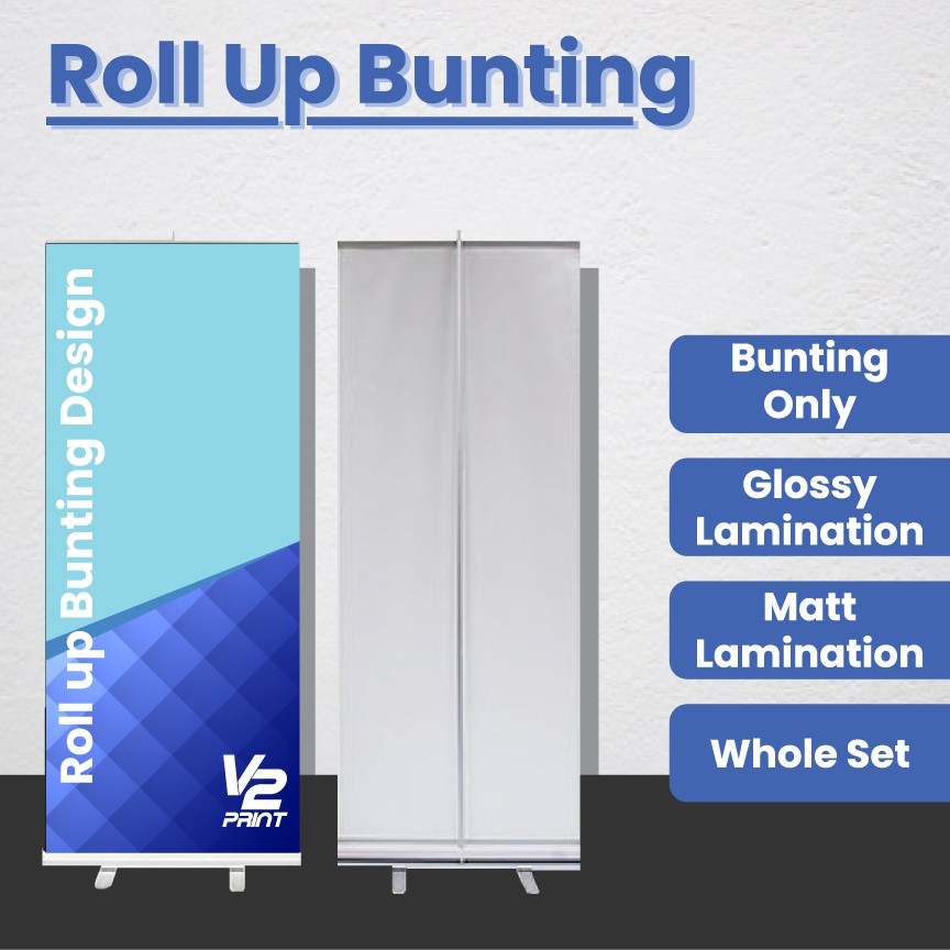 Roll Up Bunting Aluminium (Printing with Stand) Shopee Malaysia