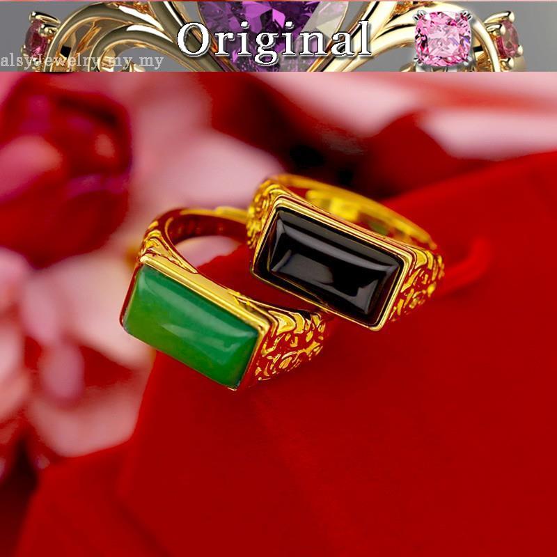 Yellow 916 gold opening male ring Living ring 916 gold inlaid gems Yellow 916 gold jewelry supply wholesale like
