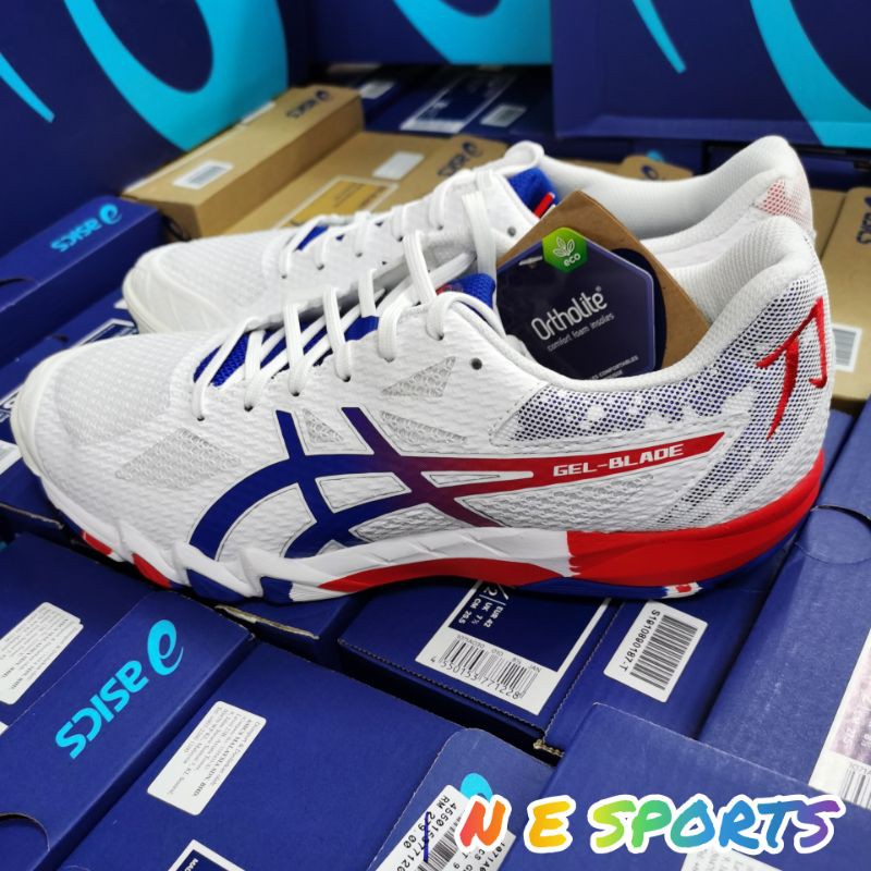 ASICS GEL BLADE 7 INDOOR SPORTS BADMINTON VOLLEYBALL SHOES WHITE / ASICS BLUE LIMITED EDITION | Shopee Malaysia