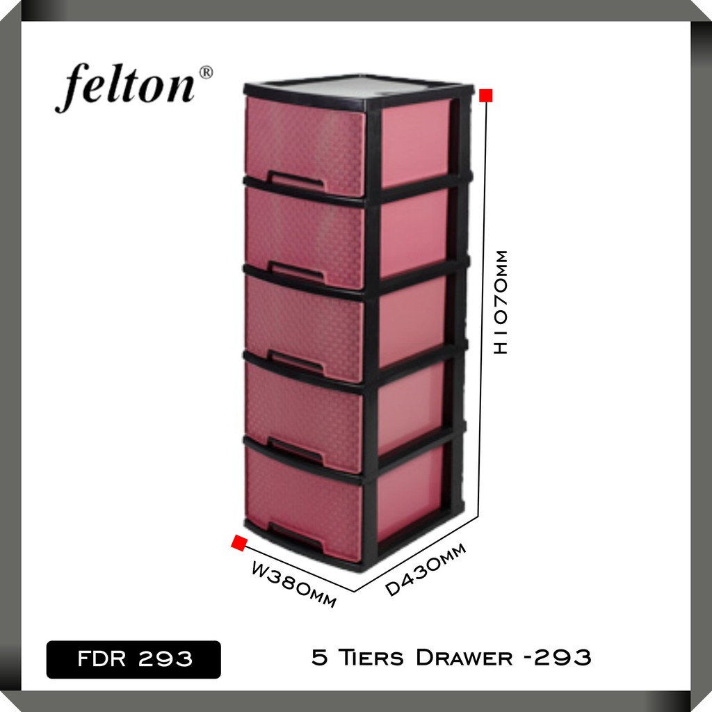 Felton 5 Tiers Fdr 293 Drawer Clothes Storage Clothes Cabinet