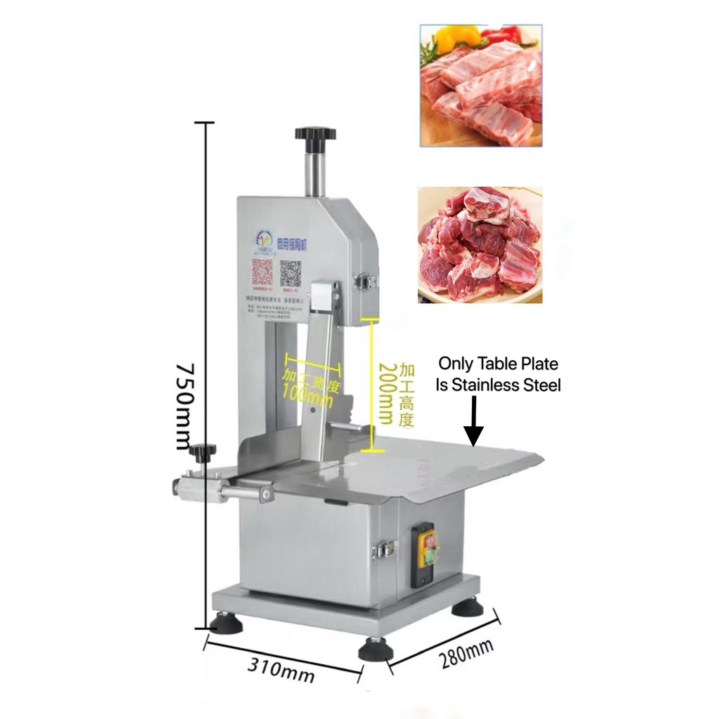 Public Electric Meat Cutter Machine J120 / J250 / JNT120 / JNT-F280 Stainless Steel Bone Saw Mesin Potong Daging