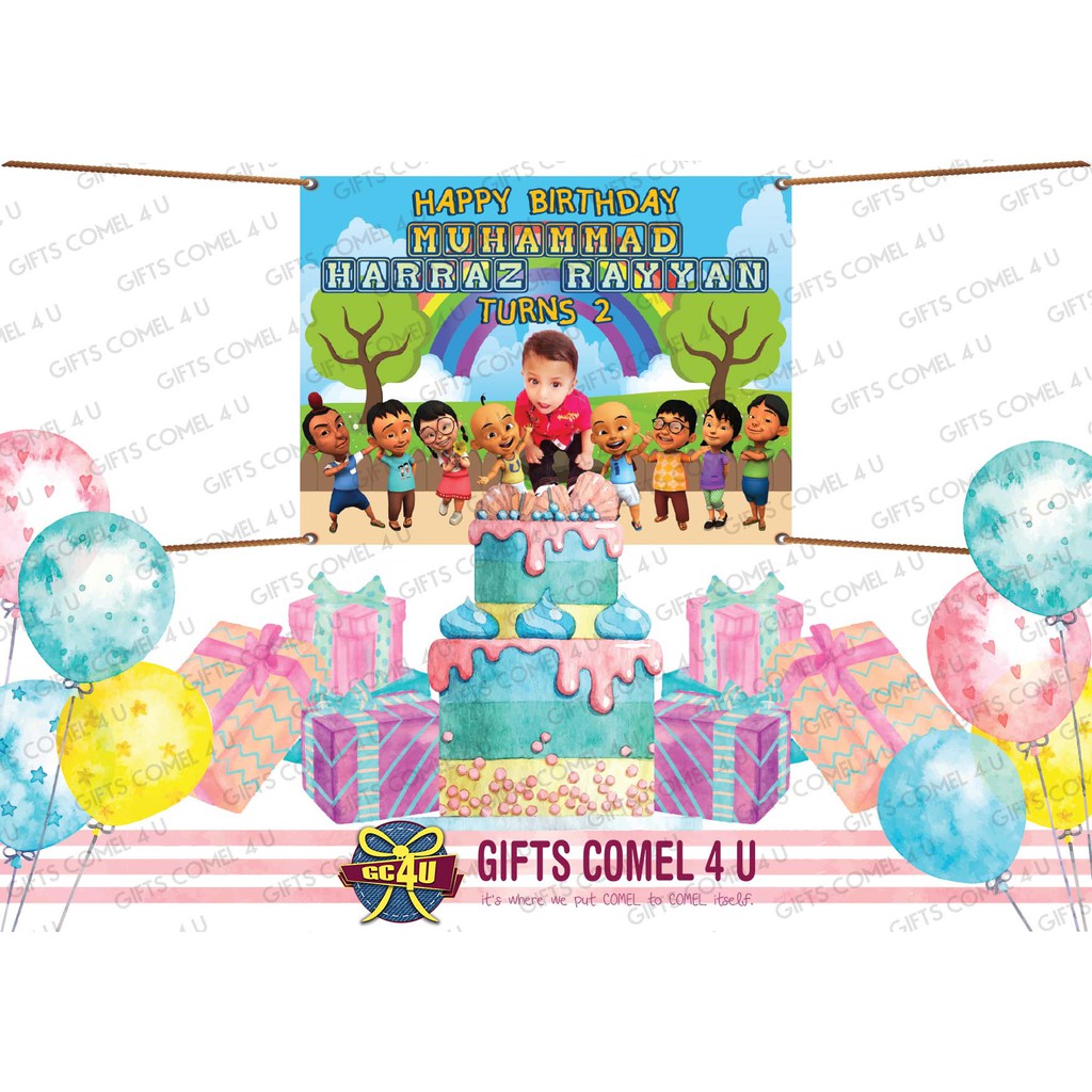 upin ipin backdrop banner birthday shopee malaysia upin ipin backdrop banner birthday