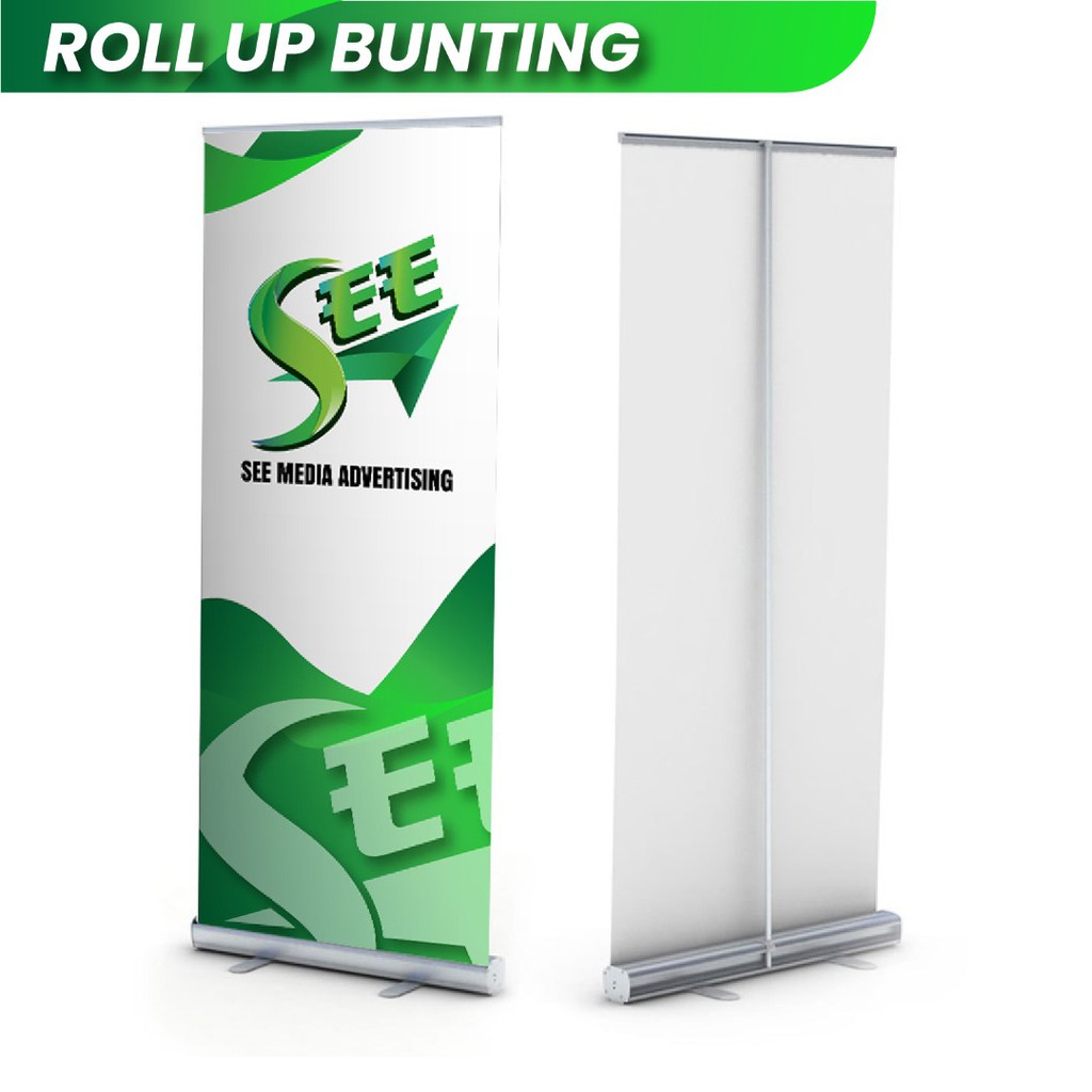 Roll Up Bunting ( Full Sets Stand with poster together ) Shopee