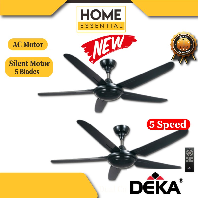 Twin Pack Deka F6s 5 Speed 56 Ceiling Fan With Remote Control Silent Motor 5 Blade Replace F6 Siling Fan Shopee Malaysia