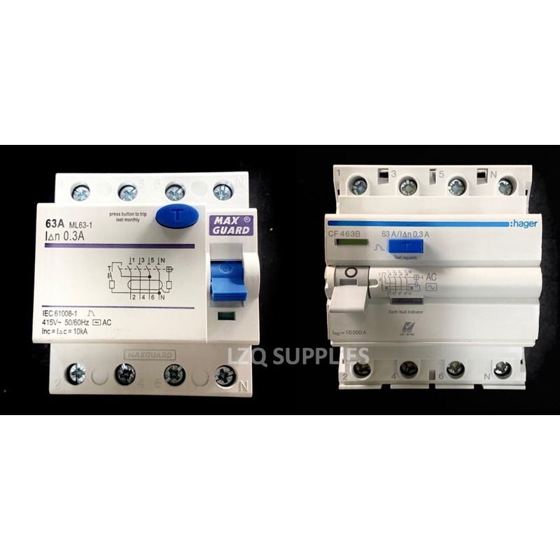 Maxguard Hager Cf B A A Pole Circuit Breaker Elcb Rccb Shopee Malaysia