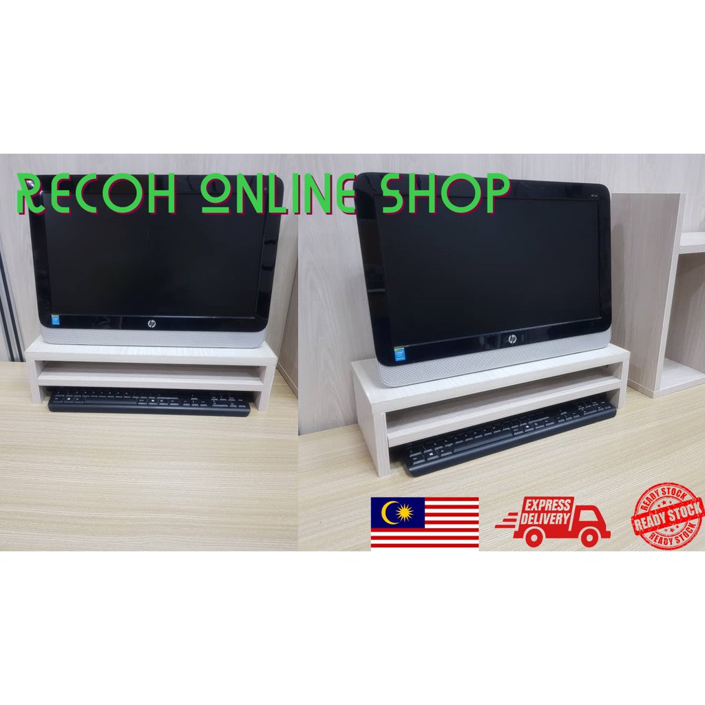 DIY Computer monitor screen increase shelf 2 layer ready stock home bookshelf table modern design furniture