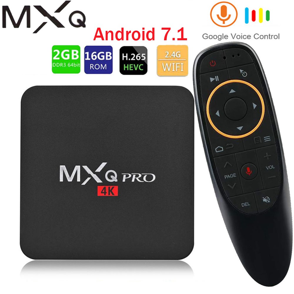 MXQ PRO 4K Android tv box Android 7.1 Smart tv Google Voice Assistant