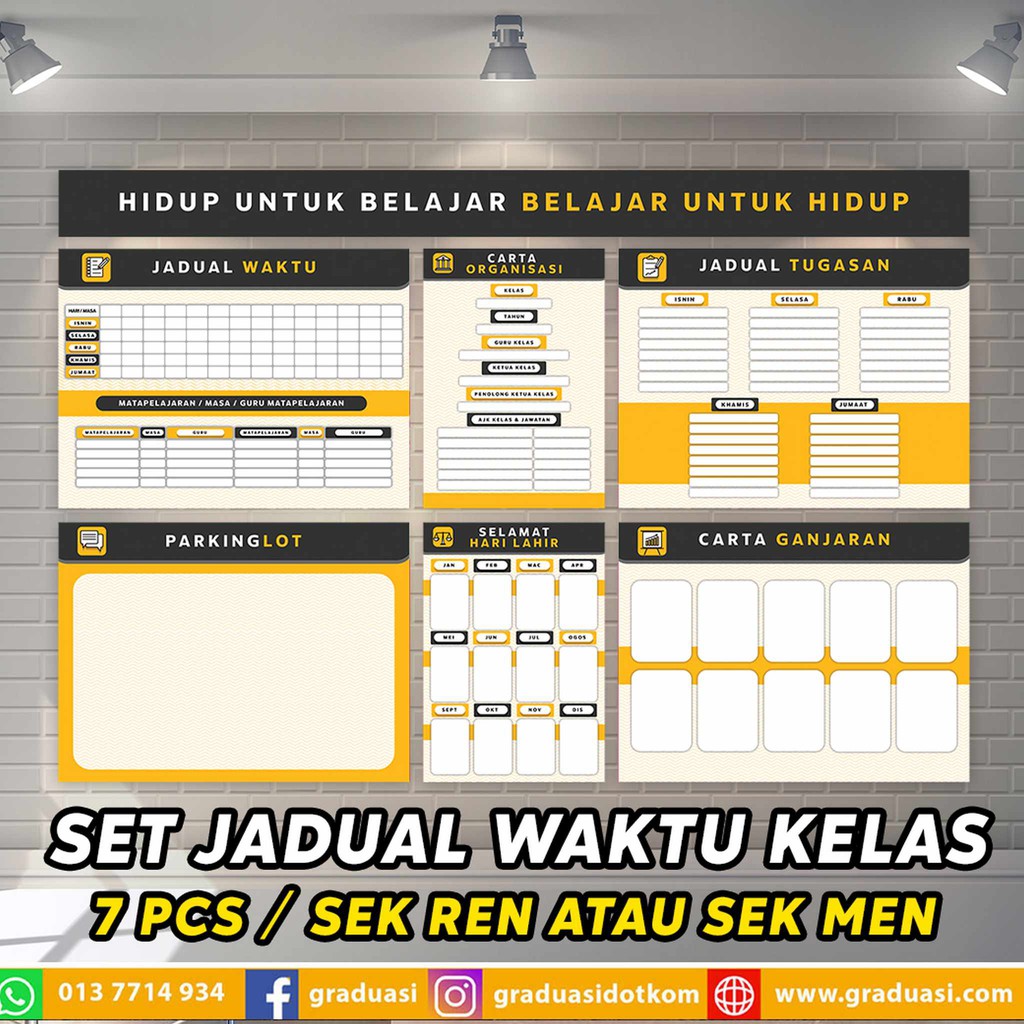 Buy Jadual Waktu Sekolah Set 7 Pcs Untuk Keceriaan Kelas Seetracker Malaysia