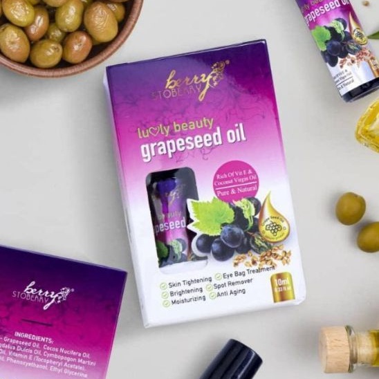 Luvly Beauty Berry Stoberry Grapeseed Oil 10ml Minyak Biji Anggur