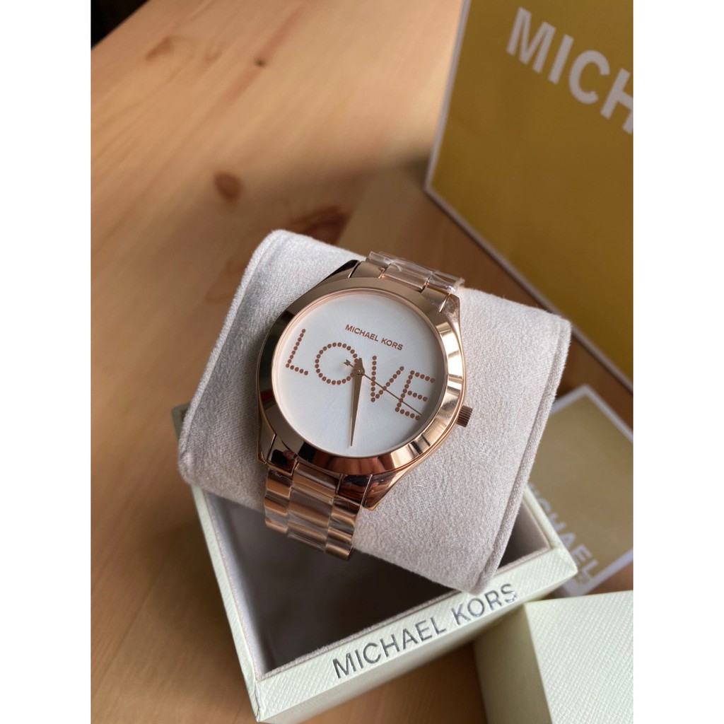 ORIGINAL Michael Kors Slim Runway Love Rose Gold Watch MK3804 | Shopee  Malaysia