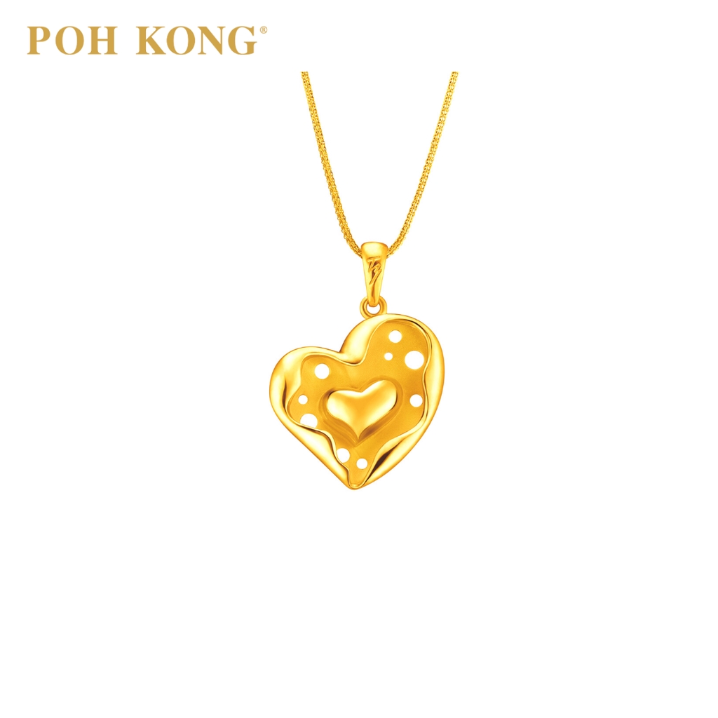 POH KONG 916/22K Yellow Gold Tranz Love Collection Pendant | Shopee ...