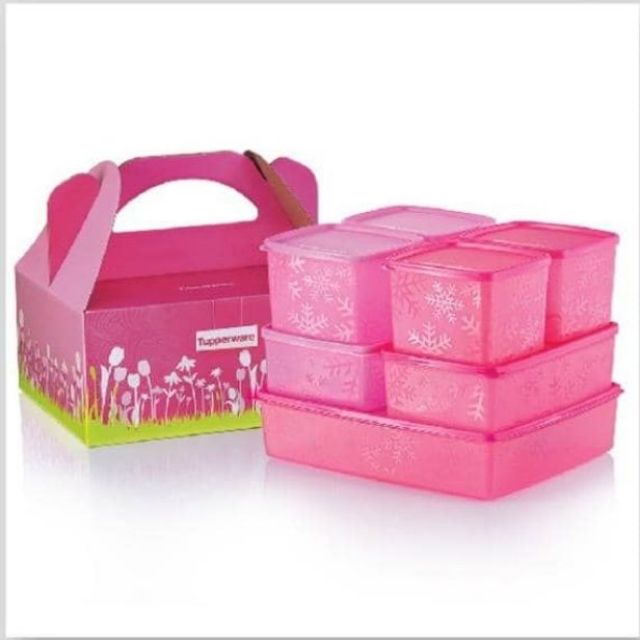 Tupperware snowflake set ( loose set) pink