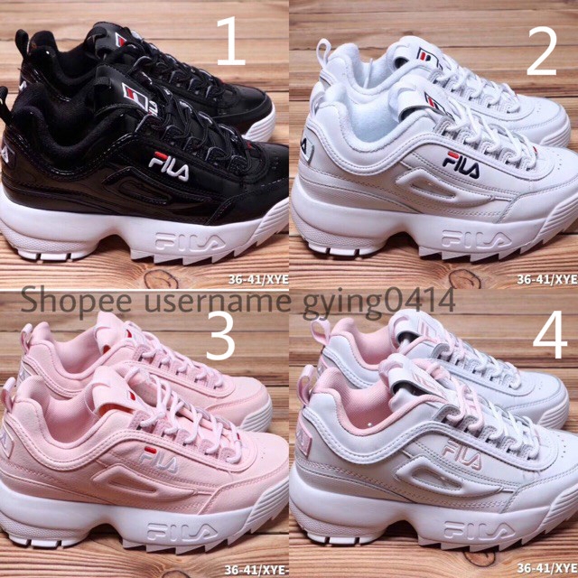 fila disruptor 2 white and pink