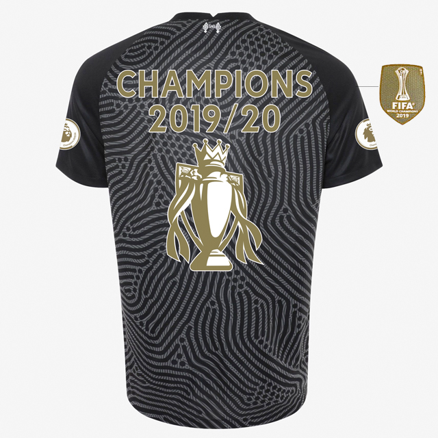 Liverpool Goalkeeper Home Season 20/21 Fans Issue Jersey with EPL Champions 19/20 Trophy + Patches printing