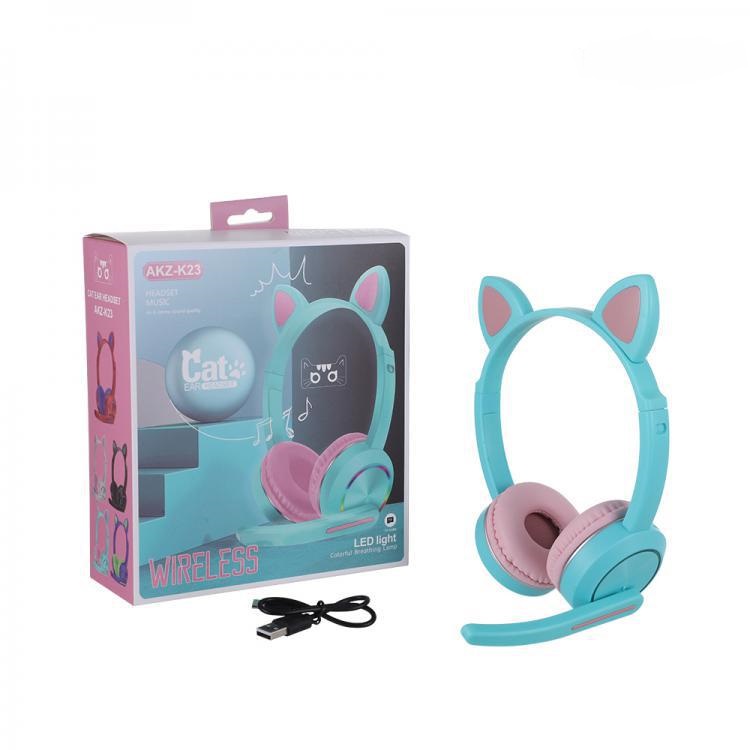 New Arriva Ready Stock Cute Cat Ear Bluetooth Wireless Headset with Mic