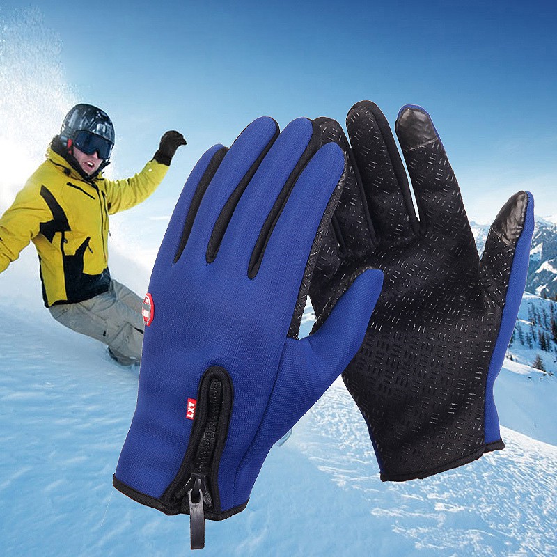 Snowboarding Outdoor Activities for Men Women Kids Winter Windproof Thermal Warm Insulated Snow Telefingers Gloves with Zipper Pocket Fit Motorcycle Skiing Rhino Valley Ski Gloves Skating 