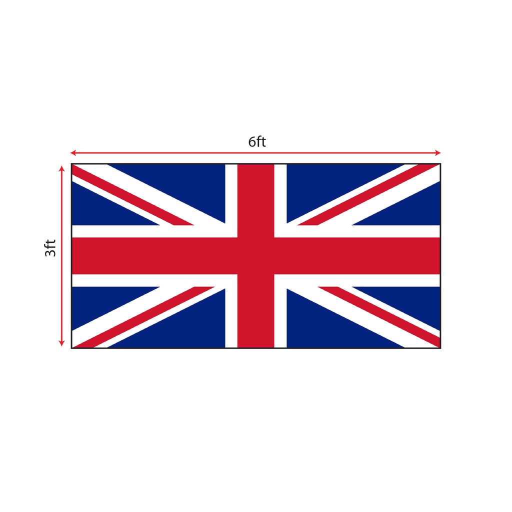 United Kingdom Flag 3x6ft Bendera United Kingdom 3x6ft Polyester Shopee Malaysia