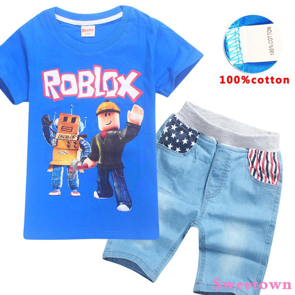 Cotton Children S Jeans Five Pants Suit Roblox 8394 Shopee Malaysia - cool kid jeans roblox