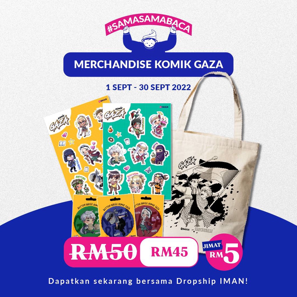 Kombo Merchandise: Sticker KGM 1&2 + Button Badge (1-3) + Totebag Gaza