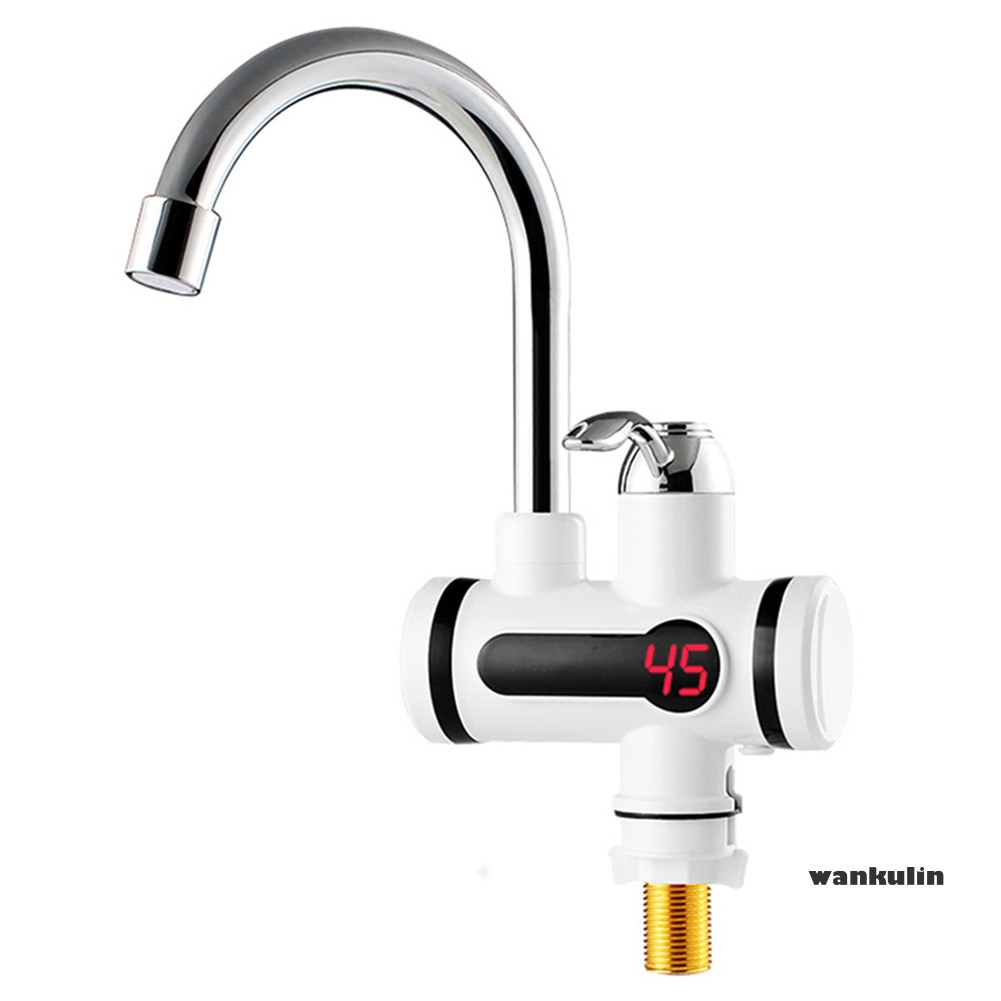 wankulin 220V 3000W Kitchen Digital Tankless Instant Heater Faucet Hot/Cold Water Tap