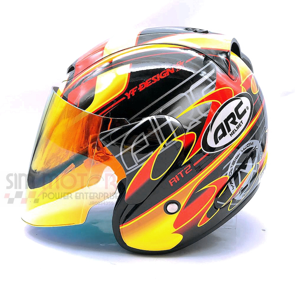 Arc Ritz Yf1 Helmet Day Night Visor Revo Gold Shopee Malaysia