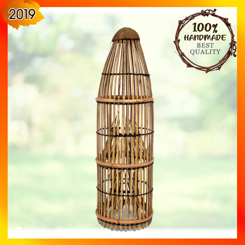 Rattan Bubu Homemade (RB48) Traditional Fish Trap Pyramid Shape (Bubu ...