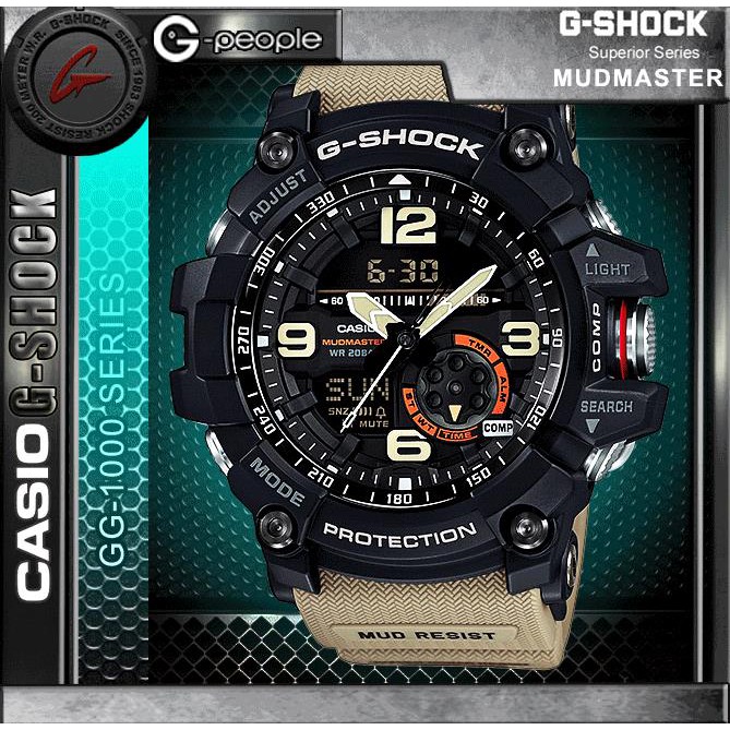 Casio G Shock Gg 1000 1a5dr Gg 1000 1a5 Gg 1000 Mudmaster Watch 100 Original Shopee Malaysia