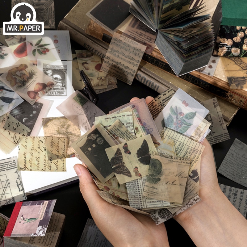 Mr.paper 4 Designs 366 pages Fantasy Vintage Mini Scrapbooking/Card Making/Journaling  Project DIY Kraft Retro Writing paper Card | Shopee Malaysia