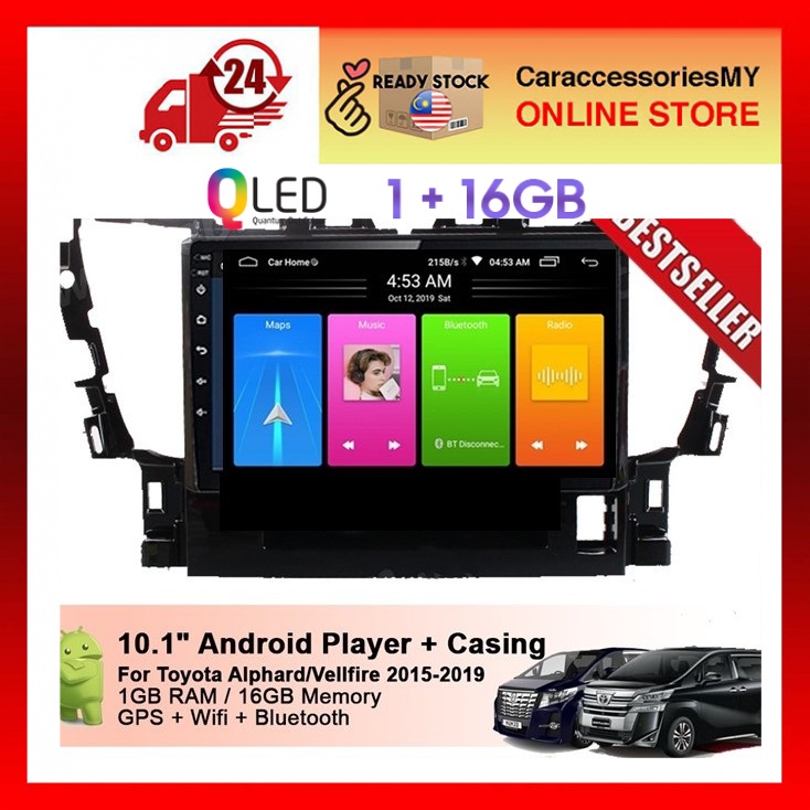 Toyota Vellfire Alphard ANH30 Fit 10" FHD 2.5D IPS Android 8.1 1RAM 16G Wifi GPS USB Player 15-19