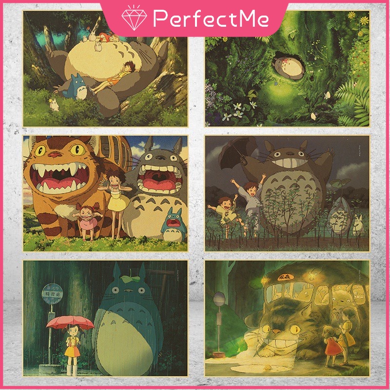 Buy More Than Two Pieces Only Shipment Pm Hayao Miyazaki My Neighbor Totoro Collector S Edition Movie Poster Retro Environmentally Friendly Waterproof Oil Canvas Home Wall Decoration Sticker Wallpaper Shopee Malaysia