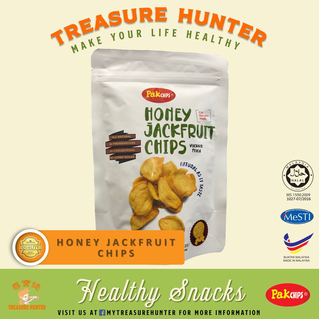 PakCHIPS Honey Jackfruit Chips Healthy Snack 50gram Cips Nangka Madu
