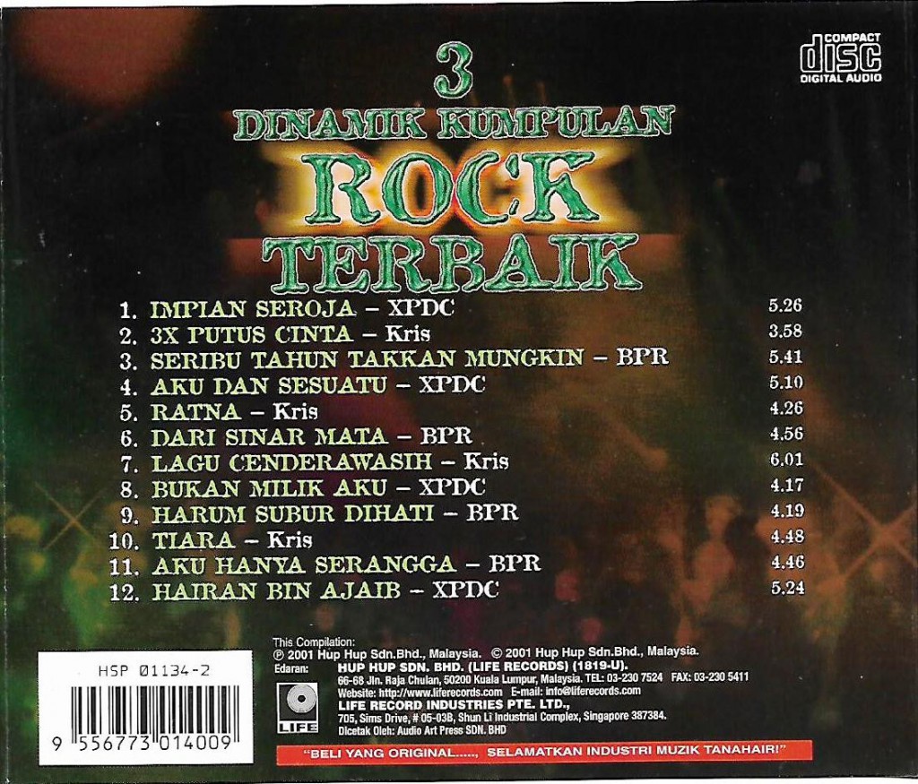 Buy 3 Dinamik Kumpulan Rock Terbaik CD XPDC BPR Bumi Putra Rockers 