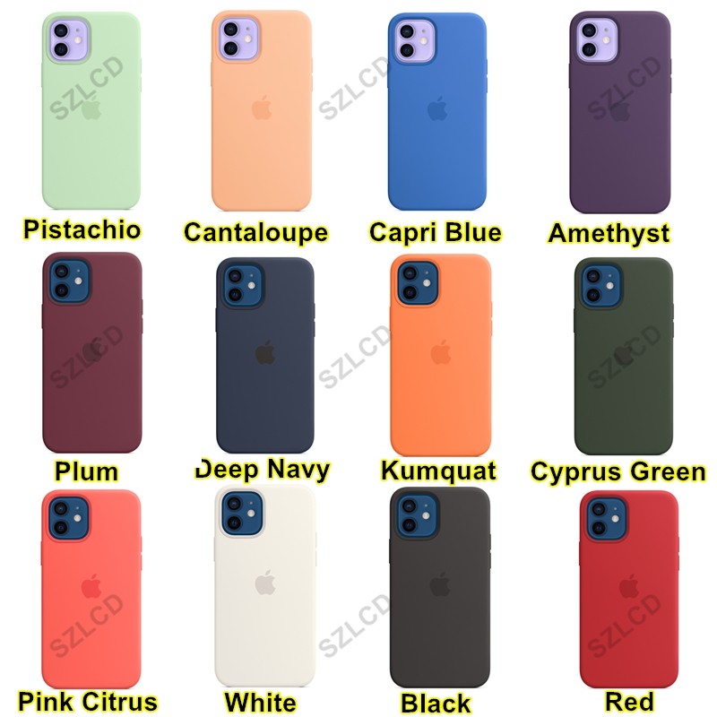 Buy Newest Apple Iphone 12 Iphone 12mini Iphone 12pro Iphone 12pro Max Real Liquid Silicone Rubber Case 12 Colors Optional Seetracker Malaysia