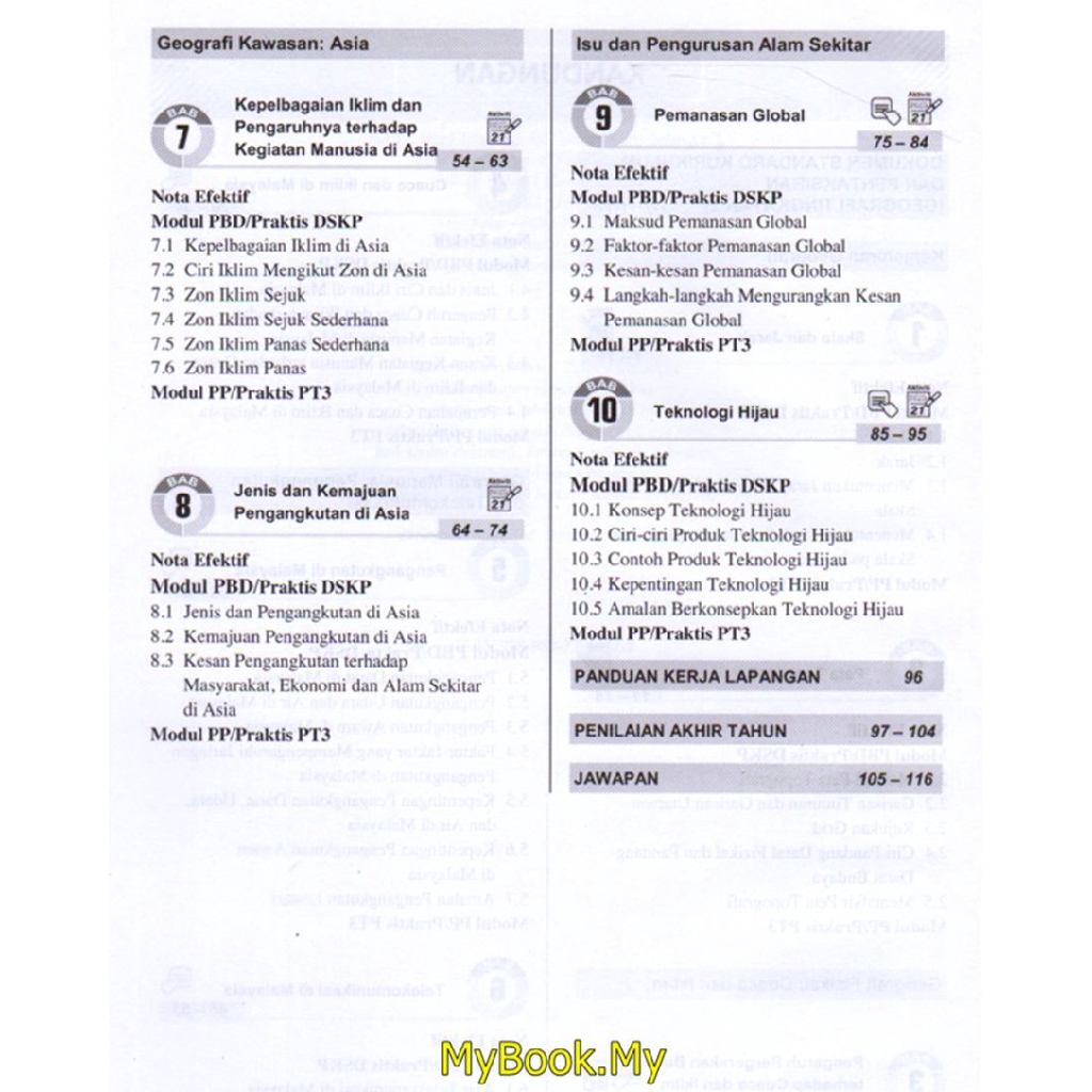 Myb Buku Latihan Modul Aktiviti Formula A Kssm Tingkatan 2 Geografi Sasbadi Shopee Malaysia