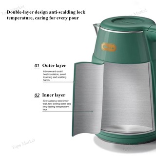 Bear Electric Kettle Stainless Steel 1.5L Heating Water ...