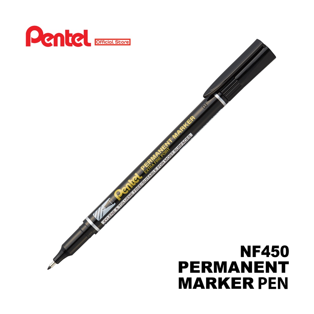 Pentel NF450 Marcatore Permanente Punta Extra Fine Blu 12 Pz