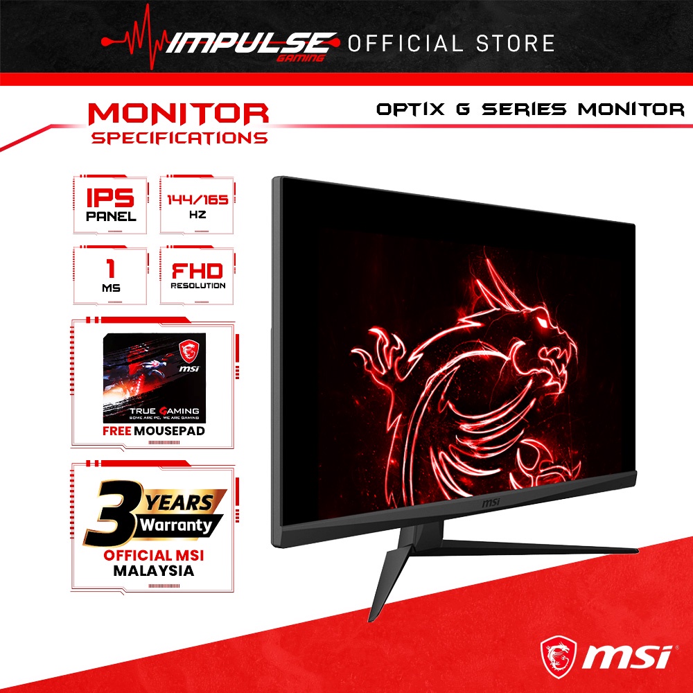 MSI Optix G Series Gaming Monitor G241 / G271 / G273 (IPS Panel, 144
