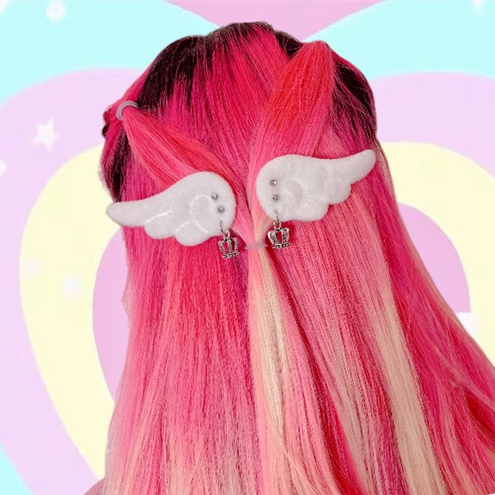 Harajuku style angel wings crown diamond hairpin hair trim clip spice millennium sweet cool bungee jewelry