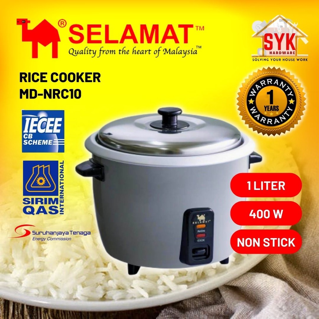 SYK SELAMAT MIND (MD-NRC10) Rice Cooker Small 1 Liter 400W Non Stick Periuk Nasi Elektrik Kecil 电饭锅 电饭煲