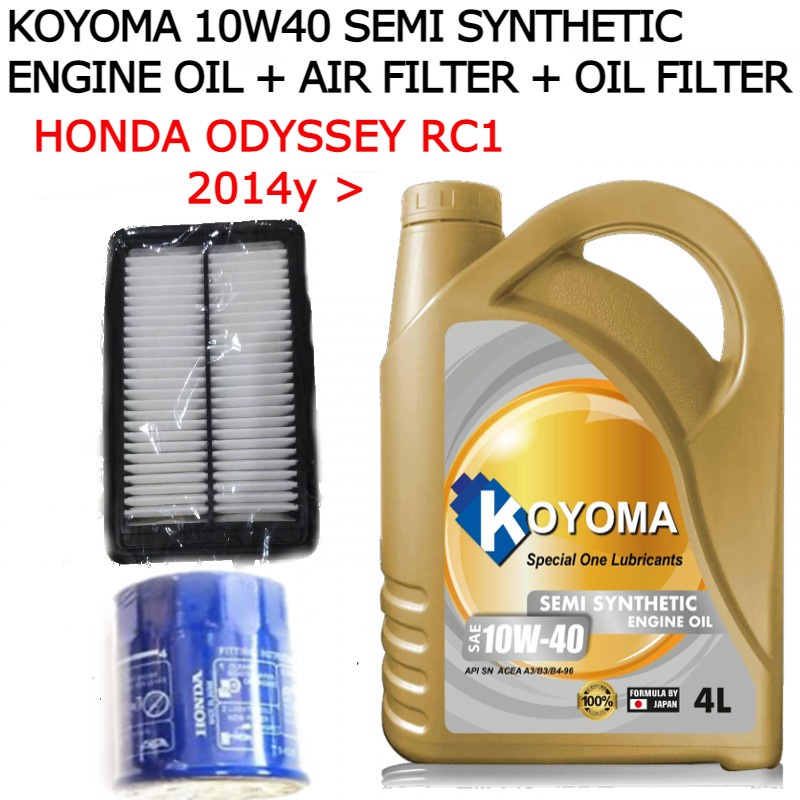 HONDA ODYSSEY RC1 2014y AIR FILTER + OIL FILTER + KOYOMA 10W40 SEMI