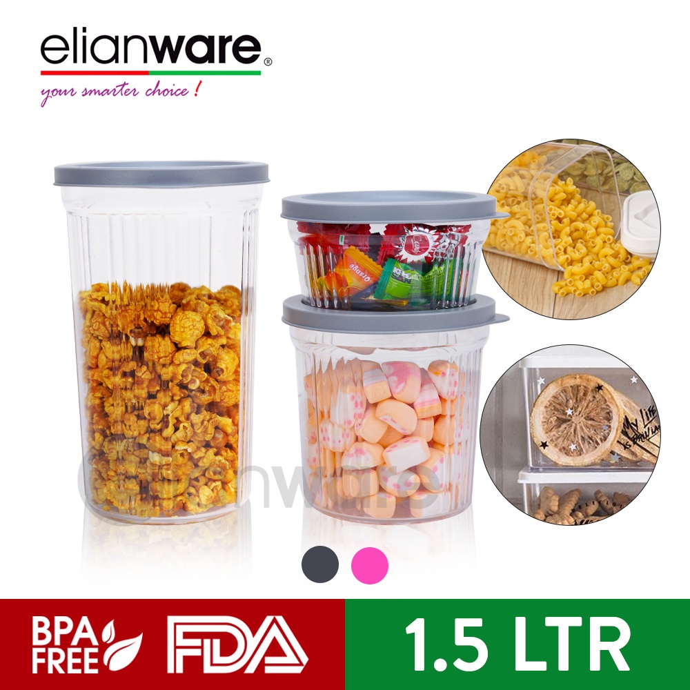 Elianware (BPA Free) Round Multipurpose Transparent Airtight Food Container Storage Keeper