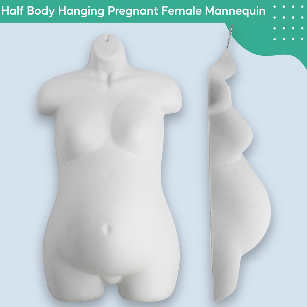 JME Ready Stock Pregnant Hanging Mannequin Plastic Female Half Body Patung Gantung Wanita Mengandung Thick Premium