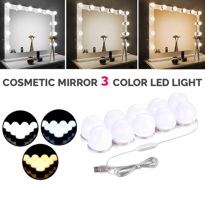 10 Leds Bulb Hollywood Makeup Mirror, Portable Led Hollywood Vanity Mirror Lights