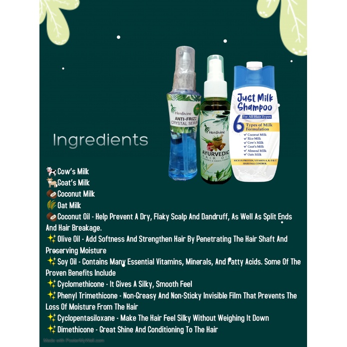 🔥Ready Stock🔥Starter Kit Hair Care ( Just Milk Shampoo + Ayurvedic Hair  Oil + Anti Frizz Serum ) | Shopee Malaysia